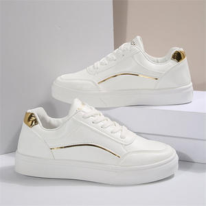 Nouvelles baskets basses blanches pour femmes, style <span class=keywords><strong>japonais</strong></span> et coréen, polyvalentes, à lacets, avec empiècements en cuir, semelle épaisse, respirantes, pour l'été, pour le sport et le quotidien, modèle transfrontalier - Product Image 1