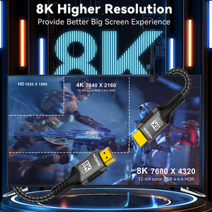 Tendance nouveau câble d'accessoires informatiques <span class=keywords><strong>HDMI</strong></span> 2.1 2.2 câble vidéo <span class=keywords><strong>HDMI</strong></span> Ultra haute vitesse 8k 4k 48gbps plaqué or HD 3D <span class=keywords><strong>HDMI</strong></span> - Product Image 4