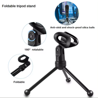Microphone à condensateur USB, trépied, omnidirectionnel, 50Hz-16kHz, enregistrement en studio, portable, léger, filaire, pour jeux sur ordinateur