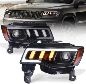 Conjunto de iluminación de coche de señal de giro de arranque secuencial LED arcaico para faros delanteros Jeep Grand Cherokee 2017-2021