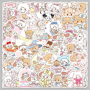 56 pièces en gros, autocollants mignons et kawaii imperméables, imprimés avec soin, sur le thème <span class=keywords><strong>Mikko</strong></span>, pour la papeterie et les étagères de livres - Product Image 5