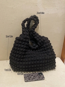 Bolso de mano de diseño fruncido minimalista, personalizado, a la moda, con arrugas - Product Image 2