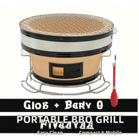 Barbecue portable japonais Hibachi Yakitori Mini gril rond de table en acier au carbone