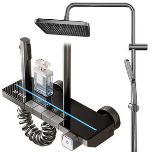 Sistema de Ducha Digital Termostática Moderna con Anodizado Contemporáneo, Columna de Ducha con Chorro Suave, Pausa, Masaje, Grifos de Ducha para Baño - Product Image 6