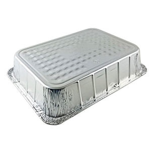 2Lb Loaf <b>Pan</b> 22x12x6cm 1L Heavy Duty Food Packaging Take Out Aluminium Foil Food Container with Lid Plastic clear Dome REC22126I - Product Image 4