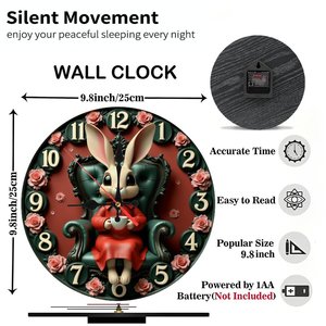 Round Wooden <b>Wall</b> <b>Clock</b> 25x25cm <b>Silent</b> Quartz <b>Clock</b> For Bedroom Living Room Home Decor - Product Image 3