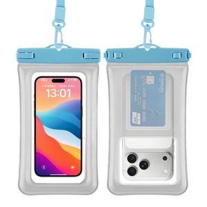 Pochette étanche pour téléphone JERLON avec double fermeture éclair et porte-cartes, antichoc, écologique, légère, pour la natation, la plongée, la randonnée, les voyages - Product Image 2