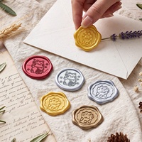 Autocollants de sceau de cire auto-adhésifs transfrontaliers, motif patte de chat porte-bonheur mignon, pour invitations de mariage et boîtes cadeaux