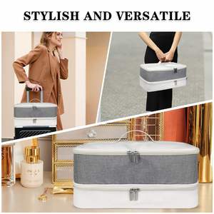 Bolsa de Viaje para Herramientas de Peluquería de PU, Gran Capacidad, Duradera, con Espacio para Rizador y Secador de Pelo, en Oferta - Product Image 2