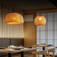 Lustre en bambou et rotin, style zen, pour salle de thé, restaurant chinois, maison d'hôtes, lanterne japonaise, rétro, créatif, hauteur réglable 1m, luminaire
