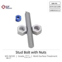 ASTM A320 A320M ASME B18.31.2 4 # Vis à tête hexagonale entièrement filetées en PTFE L7 L7M B7 de -5'' à M2-M100 avec écrous hexagonaux A194 A194M 7L 2H pour l'industrie pétrolière et gazière