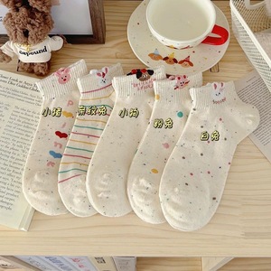 Chaussettes courtes à motif animalier mignon pour femmes, respirantes, absorbant la sueur, résistantes aux odeurs, style coréen, printemps-été - Product Image 3