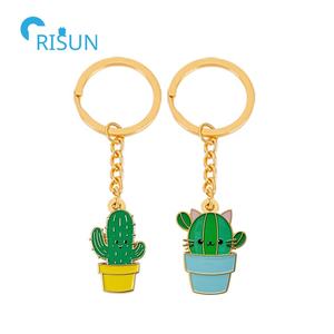 Llaveros de Cactus de calidad personalizada, llaveros de esmalte duro suave en maceta, planta, fabricante - Product Image 4