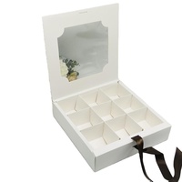 Vente en gros Boîte à gâteaux avec fenêtre à 9 compartiments Boîte à dessert en papier avec intérieur divisé pour gâteaux et pâtisseries
