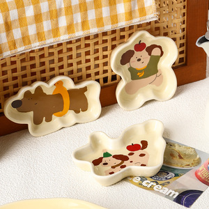 Plato de cerámica deportivo para perros, pequeño, para viaje, para aperitivos, verduras, huesos, salsas y condimentos, para <span class=keywords><strong>el</strong></span> hogar - Product Image 4