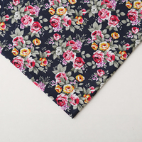 Tissu Popeline 100% Polyester Imprimé Motif Floral Séchage Rapide pour Robe, Textile de Maison et Jouets pour Filles, Respirant et Écologique