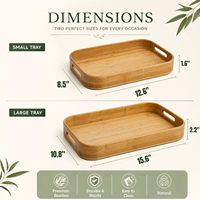 Nieuwe 2 stuks wegwerp bamboe serveerschaal met handvat, minimalistisch design voor visgerecht, snack, ontbijt, fruit, milieuvriendelijke schaaltjes