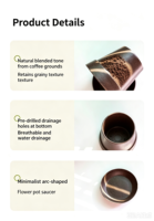 Kit de pot de fleurs DIY écologique en grains de café recyclés, conteneur pour plantes d'intérieur ou de bureau, graines à planter, pot de fleur