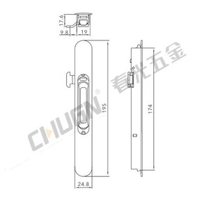 Verrou de fenêtre en aluminium, verrou de fenêtre <span class=keywords><strong>coulissante</strong></span>, <span class=keywords><strong>loquet</strong></span> de fenêtre - Product Image 2