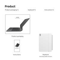 Premium Bluetooth Sihirli Klavye Kılıfı, Arkadan Aydınlatmalı İzleme Paneli, PU/Al Ultra İnce OEM/ODM Çoklu Dokunma/Sesli Komutlar, iPad için Darbeye Dayanıklı