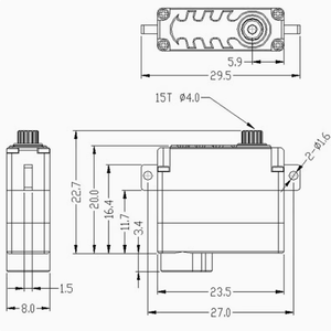 Kingmax C507 4.9Kg Kỹ Thuật Số Thép Bánh Răng Mini Cánh <span class=keywords><strong>Servo</strong></span> 8Mm Mỏng CNC Cho RC Máy Bay Máy Bay Sailplane Tàu Lượn Bay Không Người Lái Cả Cạnh Tranh - Product Image 6