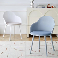 Chaise de salle à manger moderne et simple avec dossier et coussin, chaise de cuisine en plastique pour restaurant