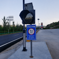 Feux clignotants solaires jaunes sans fil IP65 de 400 mm, personnalisables et de haute qualité, pour la signalisation d'ensembles scolaires et de chantiers