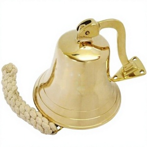 Campana de Puerta de Latón con Cuerda Blanca, Decoración para el Hogar, Campanas de Pared de Estilo Náutico Fundidas a Mano para Decoración de Eventos y Ocasiones - Product Image 1