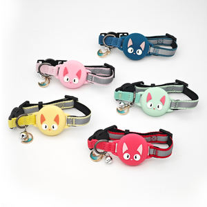 5 색 2024 새로운 디자인 방수 에어 태그 나일론 애완 동물 목걸이 에어 태그 고양이 칼라 벨과 - Product Image 4