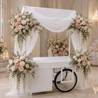 Décoration de mariage de style européen : roses artificielles, hortensias, glycines, fleurs en soie faites à la main, haute simulation
