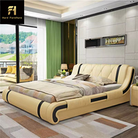 Offre Spéciale de rangement multifonction en cuir de luxe léger de 1.8m meubles de chambre à coucher King Size lits rembourrés avec tête de lit