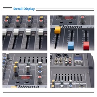 Thinuna PMX-U6 48V Console de mixage audio fantôme professionnelle 6 canaux Console de mixage numérique 2*250w avec amplificateur