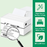 Imprimante thermique 4x6 prête à l'emploi pour étiquettes d'expédition industrielles, autocollants adhésifs étanches avec codes-barres pour supermarchés et épiceries