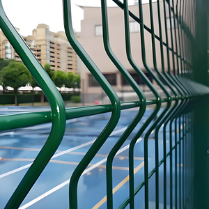 3mm Thick Coated Steel <strong>Wire</strong> 2m Height Electric 3d Welded Bending Curved <strong>Green</strong> <strong>Wire</strong> Mesh <strong>Fence</strong> for Football - Product Image 4