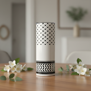 Vaso Personalizado con Logotipo e Ilustraciones Impresas con UV, Diseño Palestino Kuffiyeh, Regalo Personalizado - Product Image 2