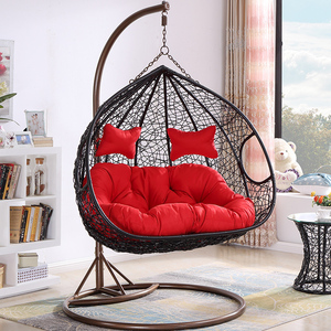 Patio Schaukel mit Ständer Gartenmöbel Set Garten Relax Hängematte Double Wicker <span class=keywords><strong>Rattan</strong></span> Modern Hanging Egg Chair - Product Image 6