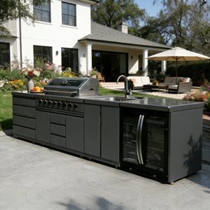 2026 Isla de cocina para <span class=keywords><strong>barbacoa</strong></span> de exterior de alta calidad, cocina exterior para villa con cajones deslizantes, gabinetes de cocina para exterior al por mayor - Product Image 3