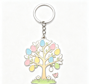 Porte-clés personnalisé en émail avec motif d'arbre, en alliage de zinc, porte-clés en métal, cadeau de Pâques, souvenir, breloque - Product Image 3