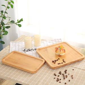 Plateaux de service en bambou rectangulaires et ronds, assiettes en bois naturel pour la cuisine et l'hôtellerie, style simple, couleur unie - Product Image 3