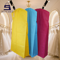 Couvre-robe de mariée longue pliable portable rose avec logo personnalisé poussière de mariée