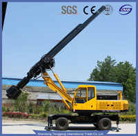 Foreuse rotative sur roues DL-360 4x4 |   Machine de pose de pieux hydraulique mobile pour la construction routière et municipale