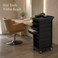 Chariot de Salon de Coiffure Écologique en Plastique, Meuble de Rangement Mobile Multi-Tiroirs pour Outils de Coiffure, Beauté, Spa et Barbier