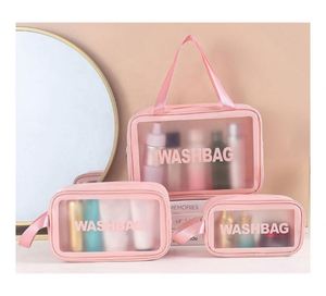 Bolsa de Cosméticos de Viaje Personalizada para Mujer con Logotipo, PVC Transparente con Cierre de Cremallera, Impermeable, para Artículos de Aseo - Product Image 1