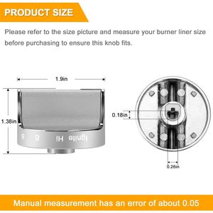 Gas Stove <b>Knobs</b> W10766544 Silver Metallic Stainless Steel For Household <b>Oven</b> Replacement 5pcs per pack - Product Image 2