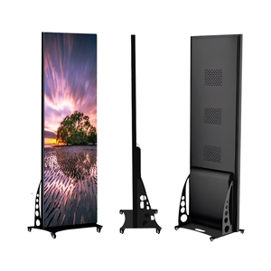 Standing Digital Display Poster <b>Stand</b> with Wheels and Graphic Panel - Product Image 2