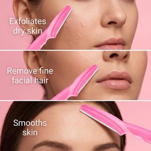 Lot de 12 rasoirs à sourcils et rasoirs multi-usages <span class=keywords><strong>pour</strong></span> le visage, <span class=keywords><strong>pour</strong></span> femmes et hommes, outils d'épilation faciale avec couvercle de protection - Product Image 5