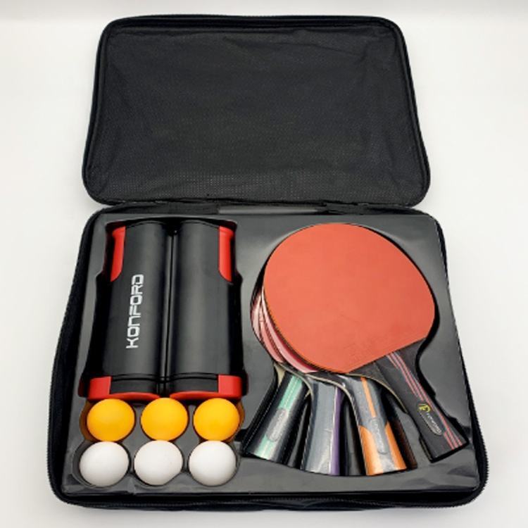 Set Ping Pong 4 Racchette E 8 Palline - Professionale Per Tennis Tavolo, Con Maniglia In Carbonio E Superficie In Gomma