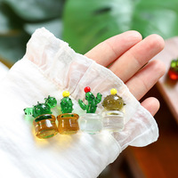 Ornement décoratif artisanal en verre, mini cactus fait main, mignon, pour salon, ornement de plante en verre pour bureau