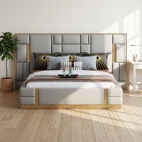 Meubles de luxe lit King/Queen Size, couvre-tête en cuir, Style français, article de luxe, pour chambre à coucher