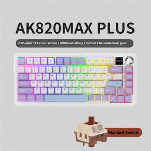 Teclado Mecánico Ak820 Plus Maillard (Púrpura-Blanco-Azul de Fábrica) Tri-Modo con Pantalla RGB DIY - Product Image 4